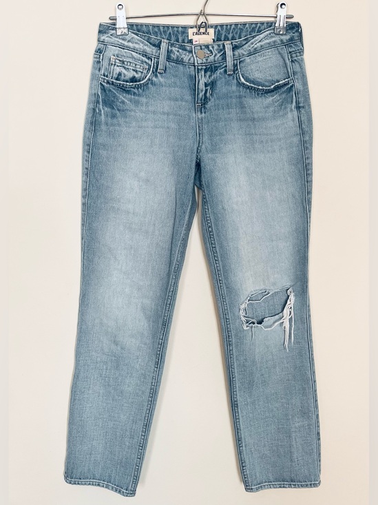L'AGENCE Denim - L'AGENCE • 24 • NEVIA Low Rise Straight Denim Jeans FONTANA DESTRUCT Light Blue